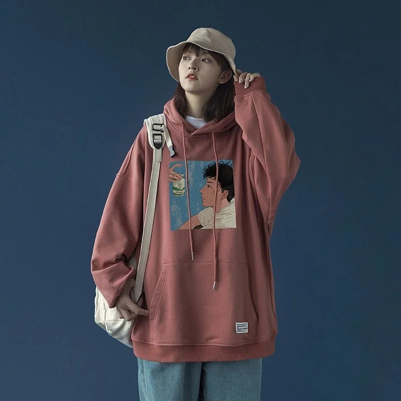 Молочный свитер с капюшоном Женский Осенний 2021 свободный стильный Топ оверсайз