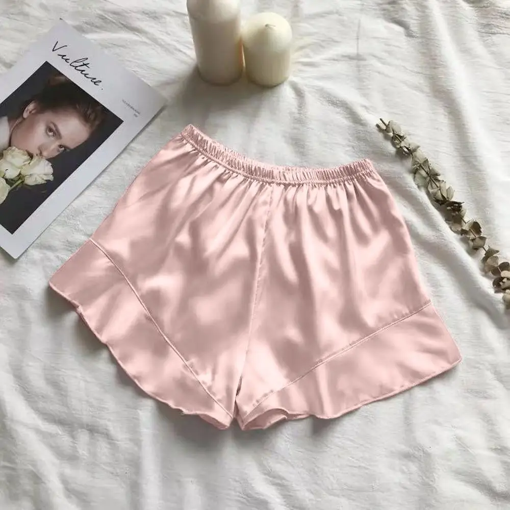 Женская пижама шорты модная повседневная однотонная женская одежда для сна с