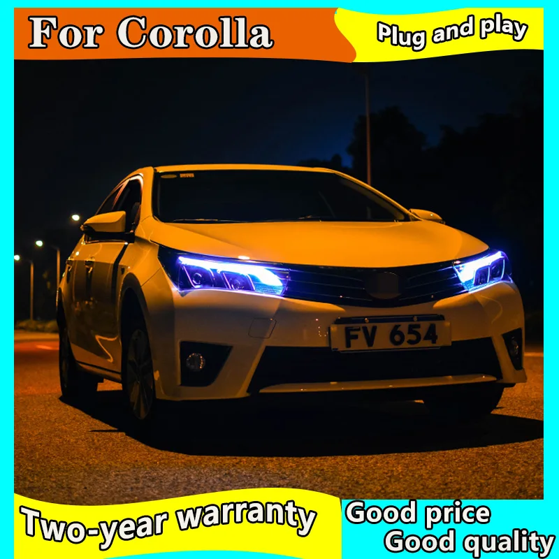 Автостайлинг фары для Toyota corolla 2014 -2017 светодиодный ные Bi-Xenon DRL crolla в сборе |
