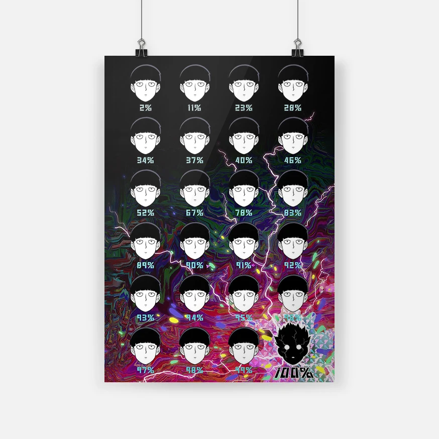 

Mob Psycho» («милый чудак» 100 шигео Аниме Холст Плакат Картина Настенный декор Гостиная Спальня исследование украшения дома печать на холсте