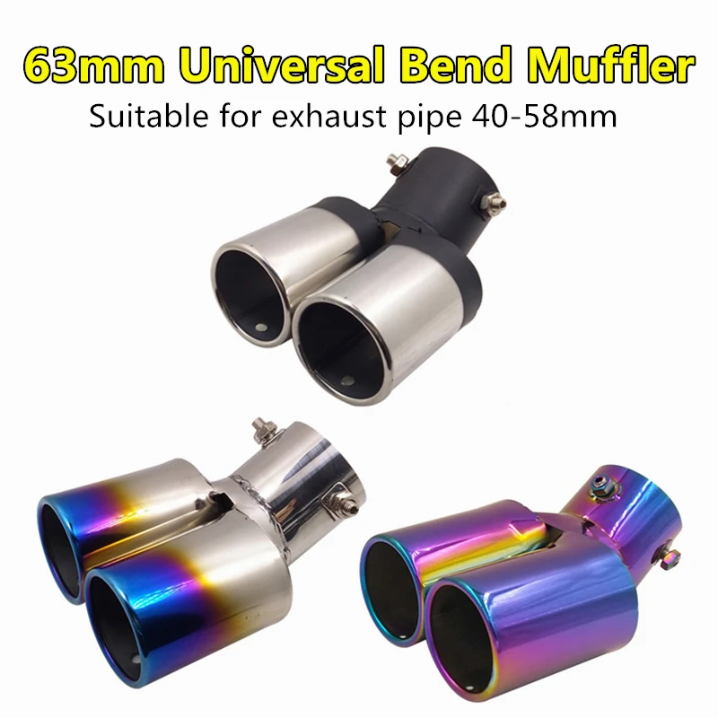 

Универсальный глушитель 63 мм, диаметр, нержавеющая сталь, наконечник автомобильной выхлопной системы, модифицированные детали для K2 Ix25, дек...