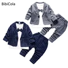 Комплекты одежды для маленьких мальчиков весенне-осеннее детское повседневное хлопковое пальто + толстовки + штаны, костюм из 3 предметов Спортивная одежда для маленьких мальчиков