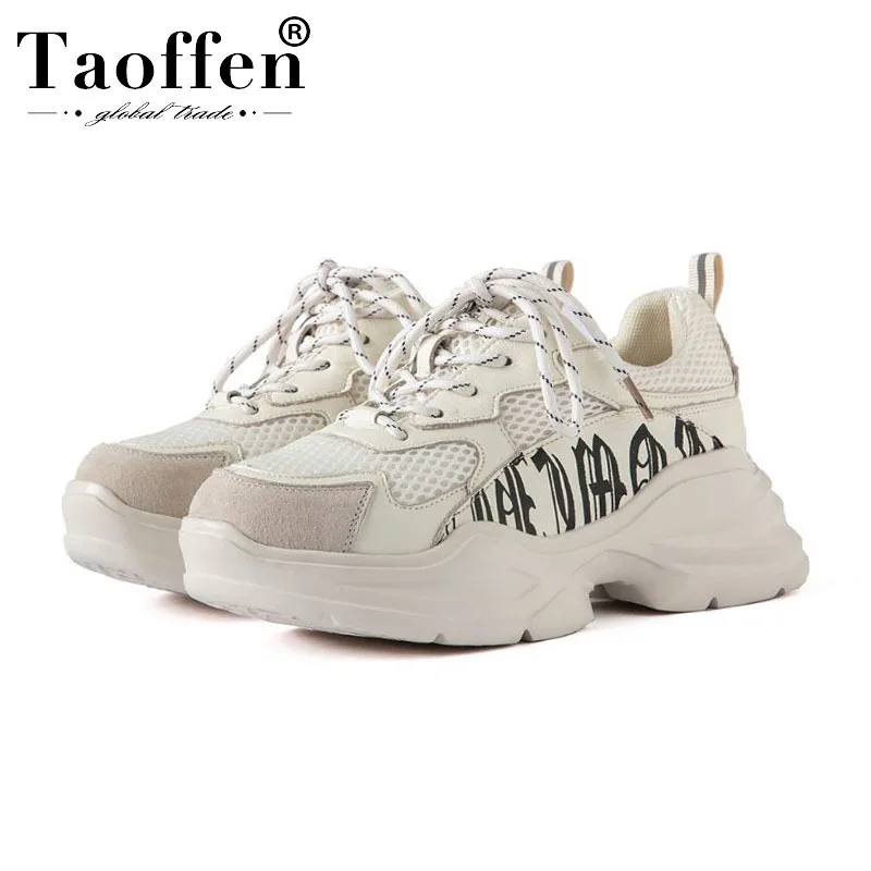 Женские дышащие кроссовки Taoffen повседневные размеров 35 40 из натуральной кожи
