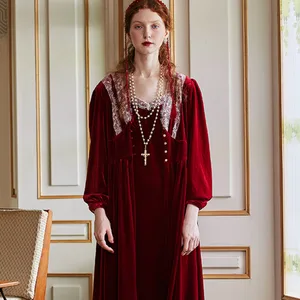 Халат женский красный, ночная рубашка, осенне-зимняя одежда для сна, элегантный женский Романтический халат, ночная рубашка для свадьбы