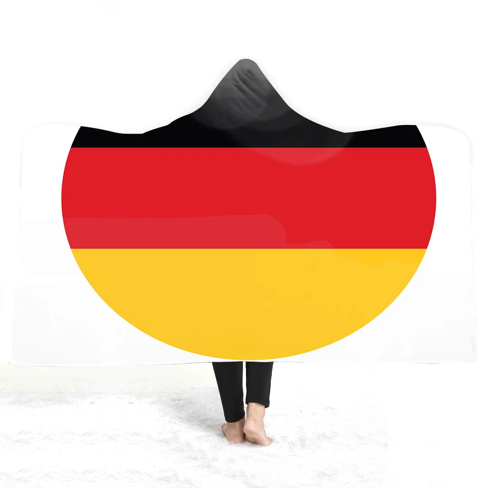 Бесплатная доставка Подарочная флисовая накидка с капюшоном и рисунком флага из