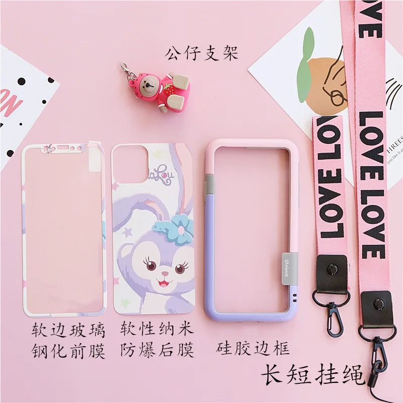Для iPhone11pro max 8 7Plus противоударный бампер+ Duffy пленка для экрана из закаленного стекла для iPhone Xsmax xr 7 8 plus 6S 11 ремешок