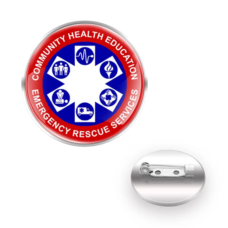 

Community Health Education Brooch Badge Glass Cabochon For Bag Clothes Decoration Pins Jewelry Gifts