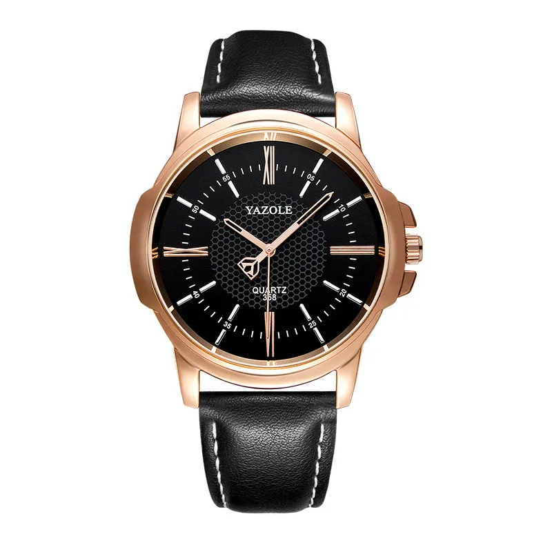 

Top Brand Mens Watch Blu-ray Roman Numerals Quartz Analog Wrist Watch Black Band Black Dial Faux Leather Watch Women Watches