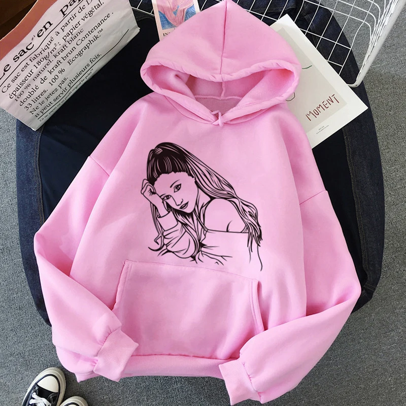 H2155 Ariana Grande Thank You Next Harajuku графическая Толстовка для женщин 90s Ullzang 7 колец забавная толстовка не звать меня Толстовка Ангел женский - Цвет: H2155