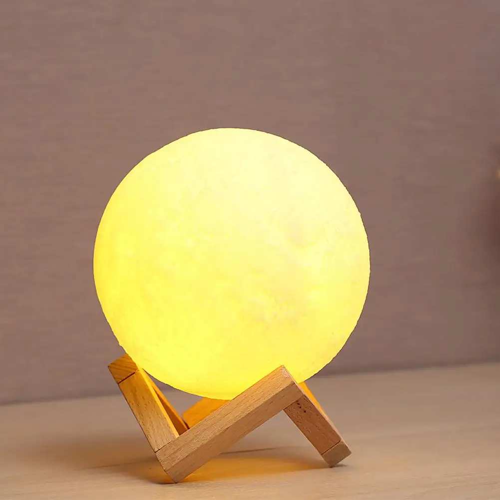 

110v~220v 3D Print Moon Lamp Rechargeable Colorful Change LED Night Light Sensor Switch Bedside Lights Gift Dropshipping