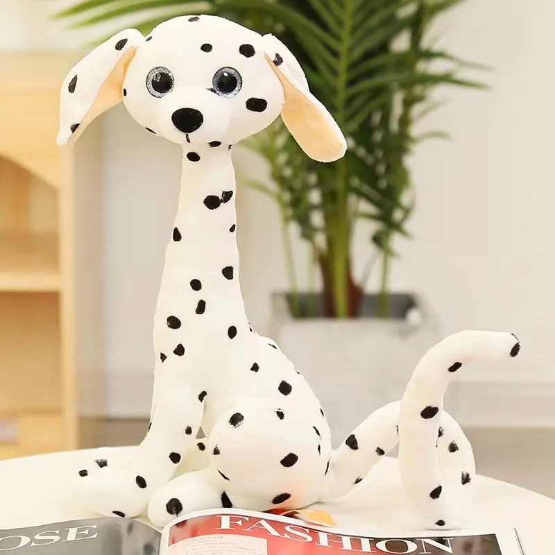 

New Arrival Funny Plush Tiger Lion Dog Cat Dolls Soft Stuffed Long Neck Dalmatian Dog Simulation Plush Toys Kids Gift
