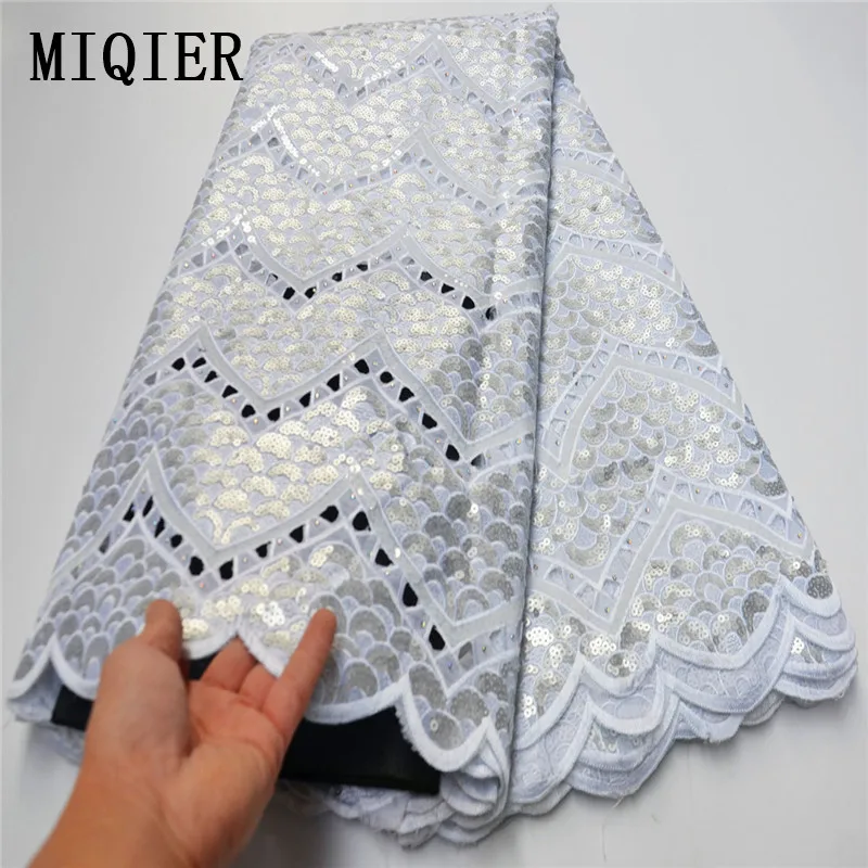 

MIQIER Высокое качество Африканский нигерийский тюль, кружева ткань органза ткань с блестками вышивка ткань с блестками OLP-223