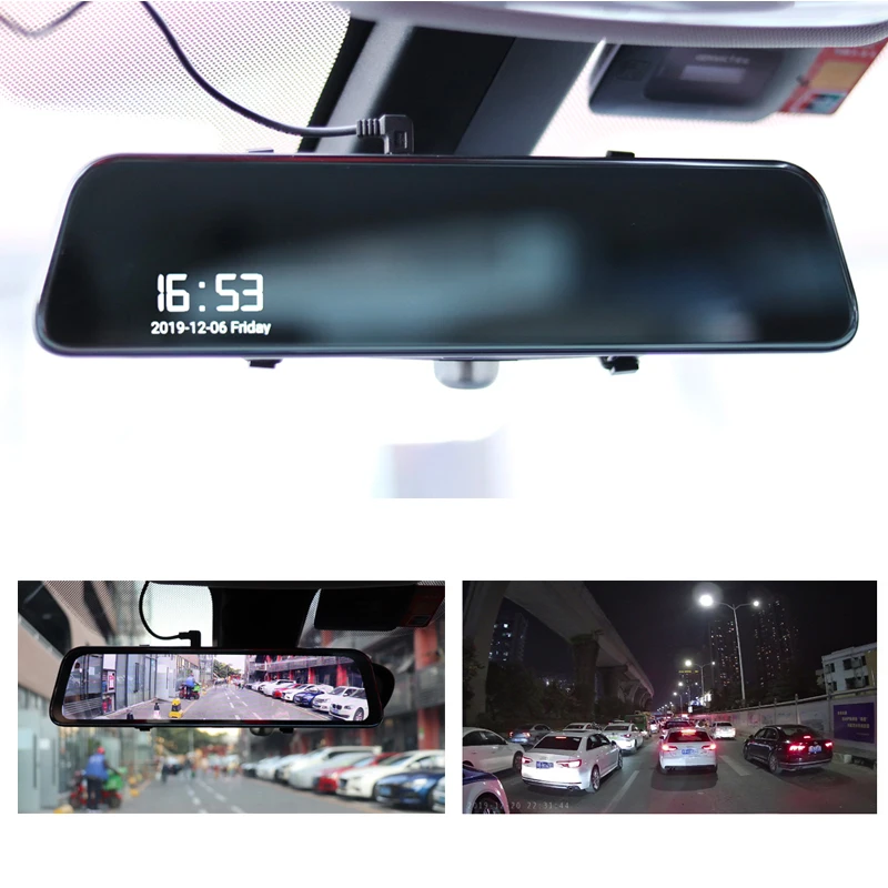 Android зеркало видео Регистраторы для автомобиля 4 Гб + 32G 12 "автомобиль Зеркало