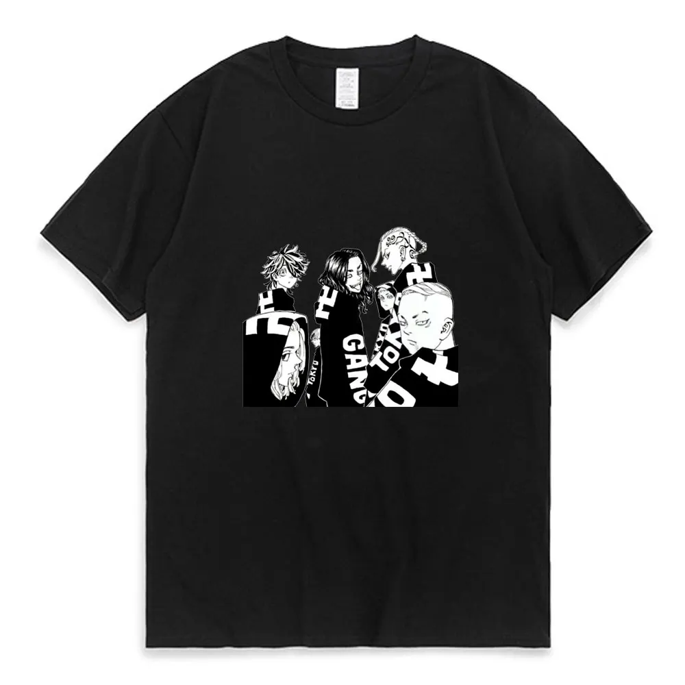 

Hot Sell Anime Tokyo Revengers T Shirt Men Women Comic Pattern Print Tshirt Summer Japanese Streetwear Black Wild Cotton Tee Man