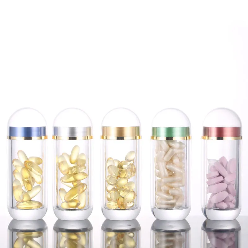 

Transparent 60ML 20PCS Empty Pill Box Plastic Capsule Shell Medicine Box Pill Tablet Storage Container Bottle Healthy Care
