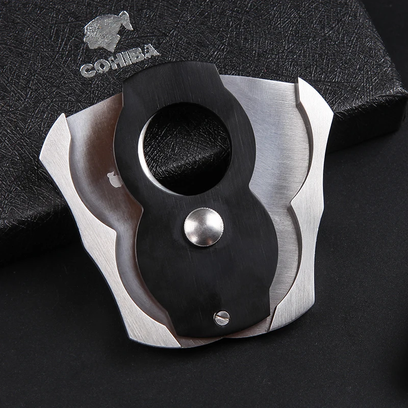 

New 1pcs Cut 62 Ring Gauge Cigar Cutter Stainless Steel Black/Silver Cigar scissors ,cigar accessories Cuba c050
