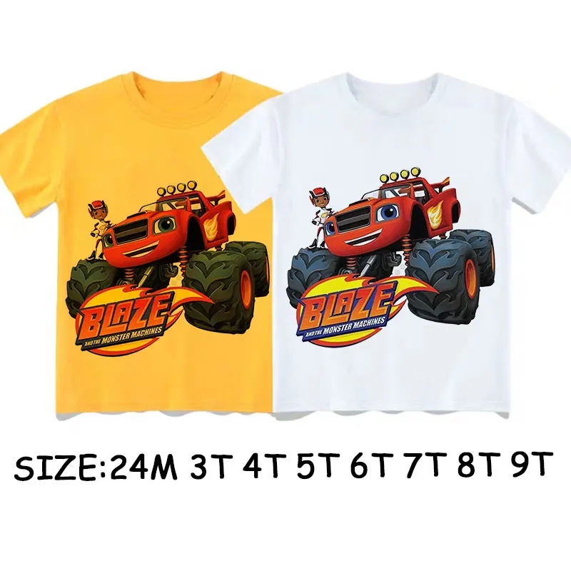 Детская одежда для мальчиков Мультяшные машины Blaze And The Monster Аниме игры детская с