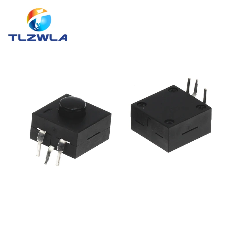 100 шт. DC 30 в 1 а 3Pin черный Мини кнопочный переключатель для электрического фонарь 3P