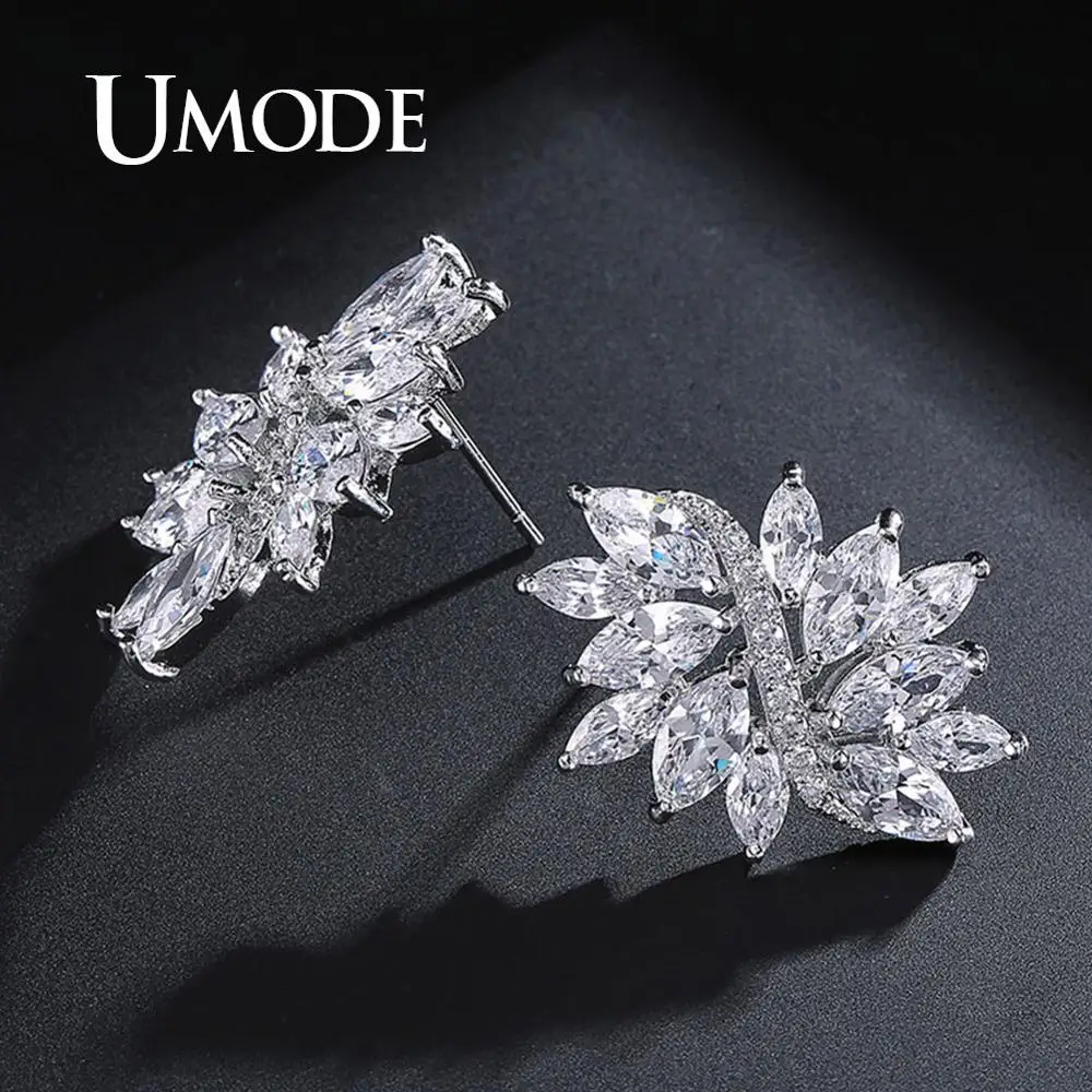 UMODE Новейший дизайн Женские модные нежные серьги в форме цветка с AAA+