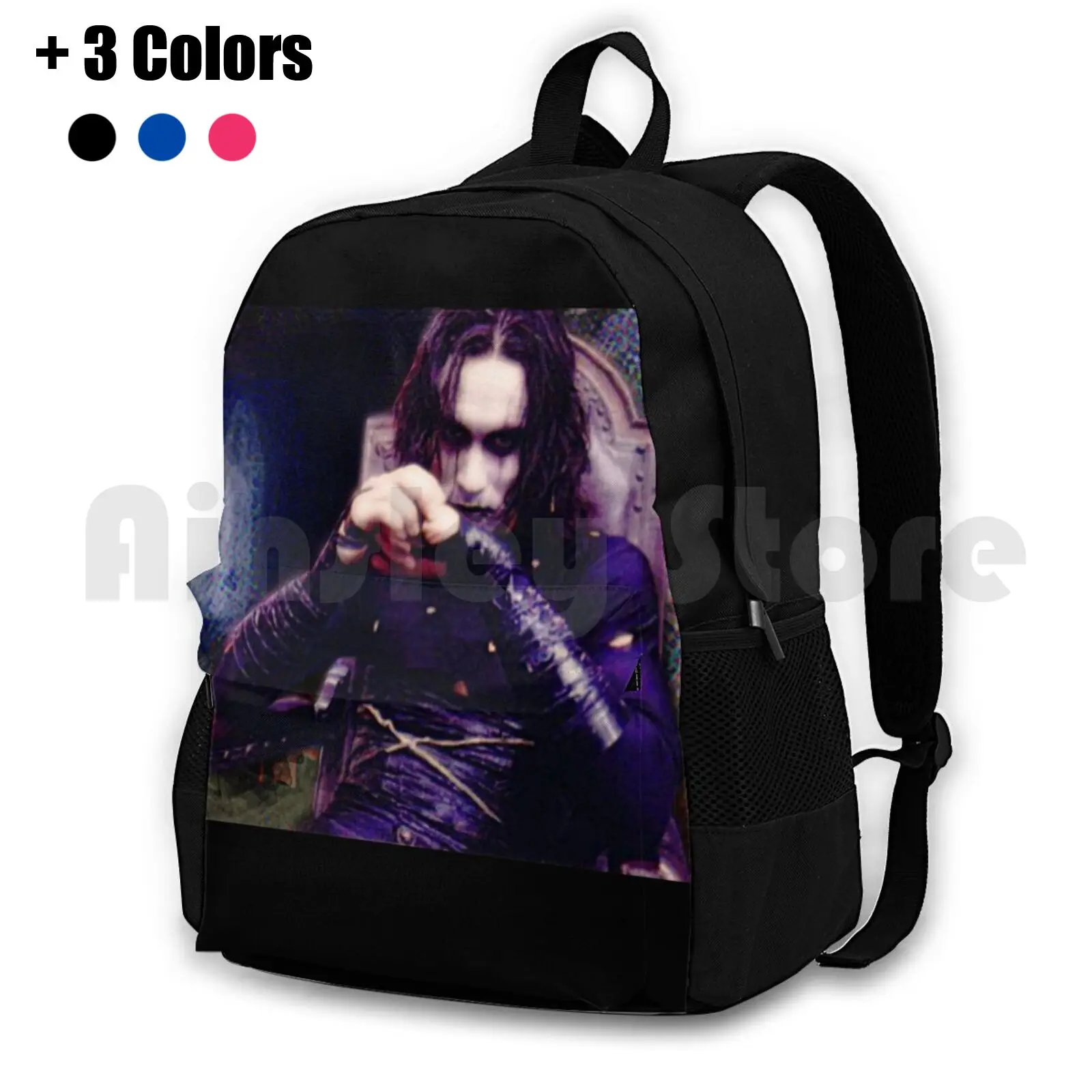 

The Crow Outdoor Hiking Backpack Waterproof Camping Travel Movies The Crow Brandon Lee Crow Goth Dark Tripy Trippy Acid Evil
