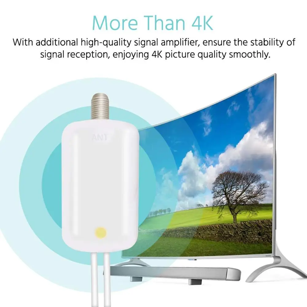 DVB-T2/DVB-T Indoor Digital HDTV Antenna ISDB-T/ATSC TV 80 Miles Range VHF UHF Freeview Channels DVB T2 Amplifier Cable | Электроника