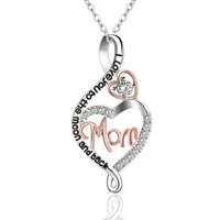 new hot mother necklace women heart cross i love you to the moon and back pendant necklaces birthday gifts from mom jewelry