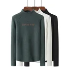 Женская теплая зимняя футболка с высоким воротником и Вышивкой Букв