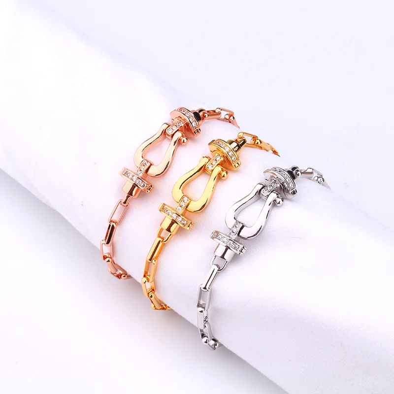 

Micro Inlaid Zircon Simple CLASP BRACELET Removable Jewelry for Women