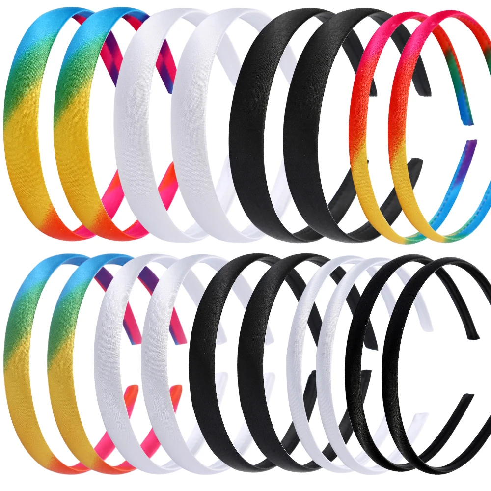 Черные атласные повязки на голову 1/1 5/2 см с покрытием из сатина сделай сам белая