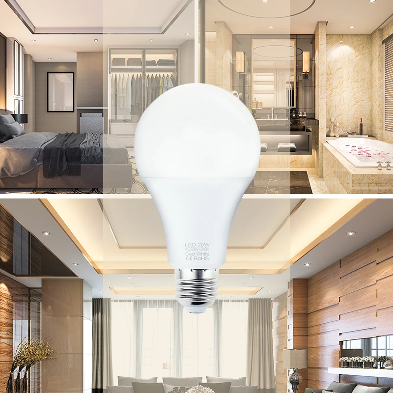 

10pcs/lot E27 LED bulb AC 220V SMD2835 20W 18W 15W 12W 9W 6W 3W LED lamp Saving Cold Warm White Led Bulbs for Outdoor Light