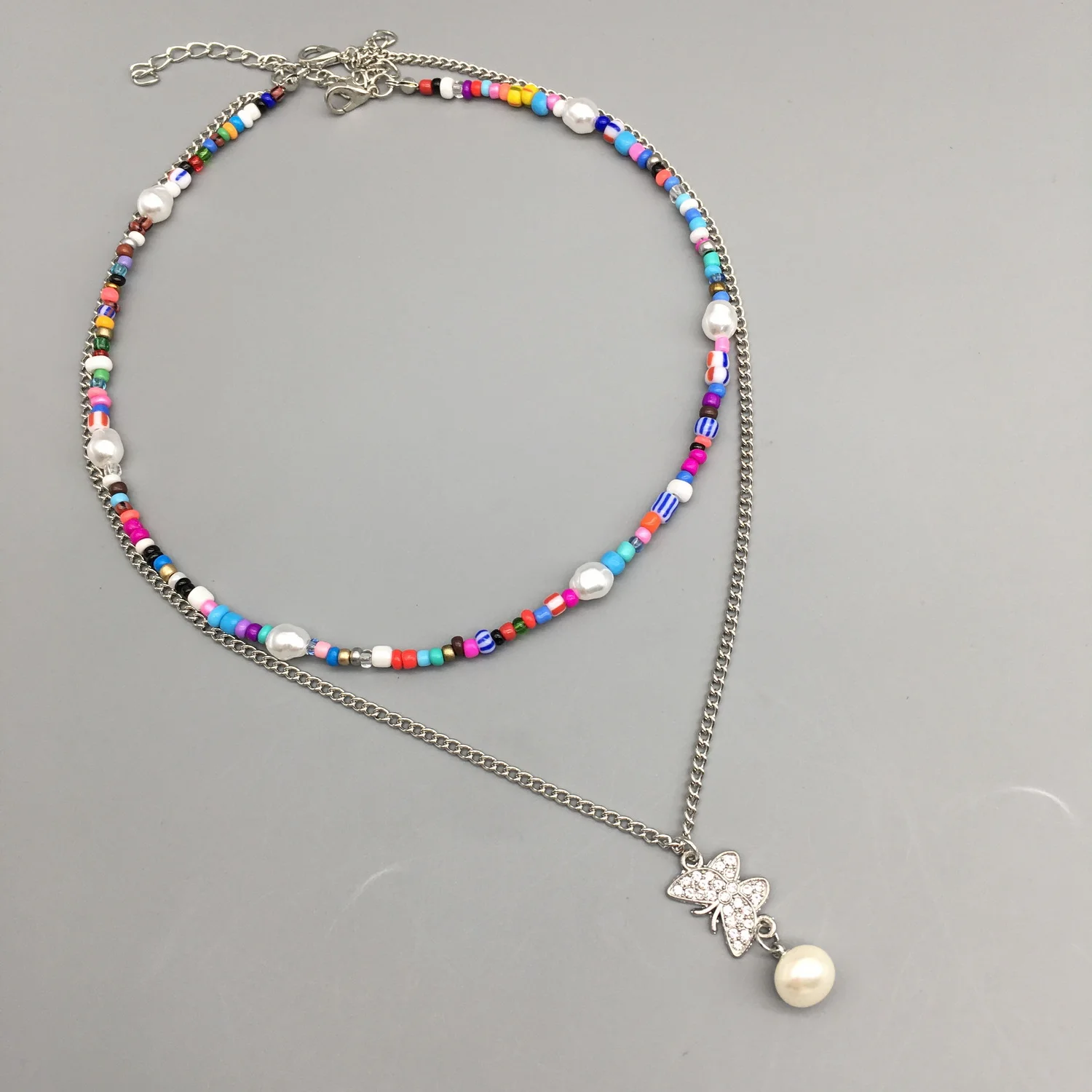 Женское Ожерелье-чокер ручной работы ожерелье из стеклянных бусин с