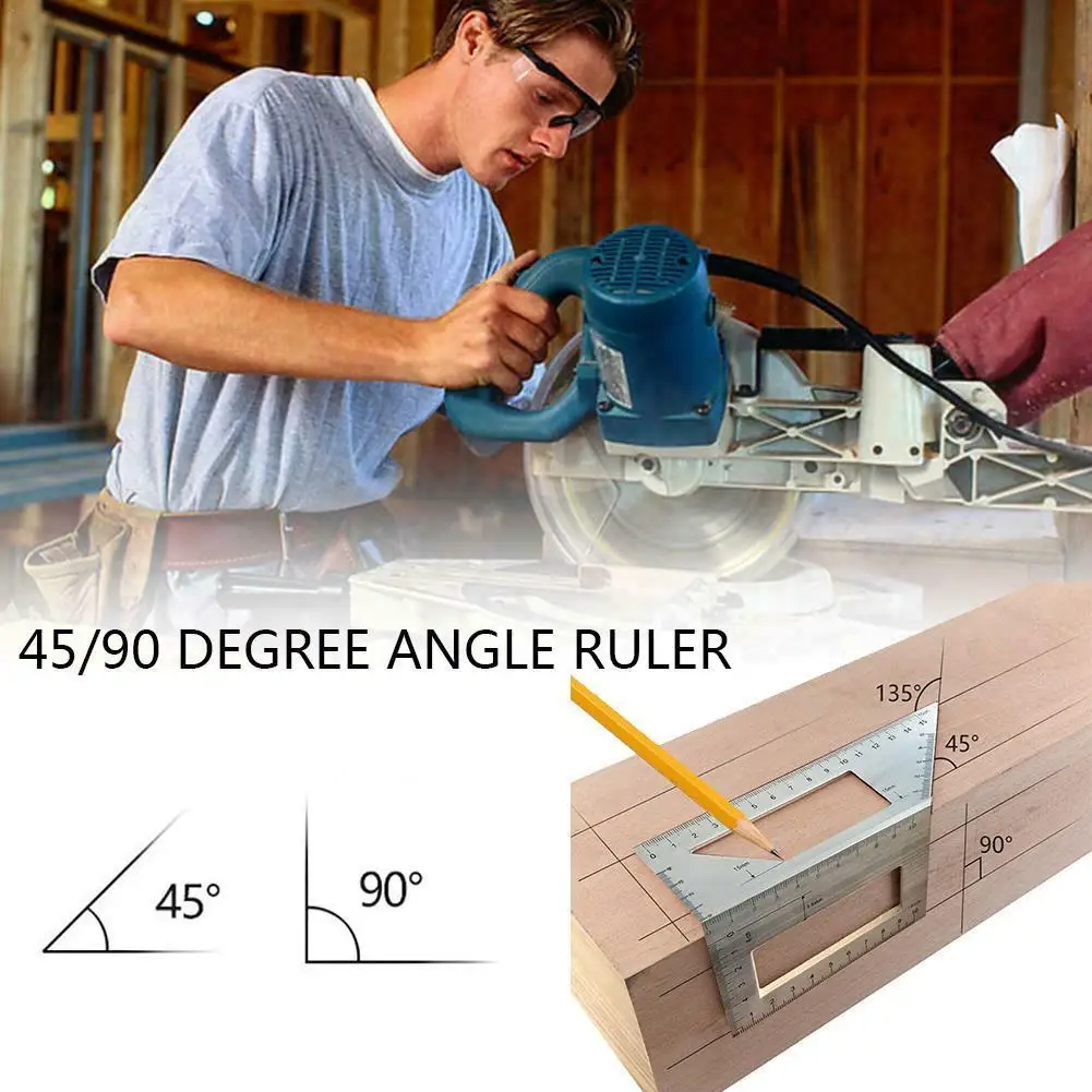 

Multifunctional T-shaped Combination Ruler 90 Square Ruler Ruler Ruler Aluminum Woodworking Ruler 45 Alloy Degree Angle Lin C7D7