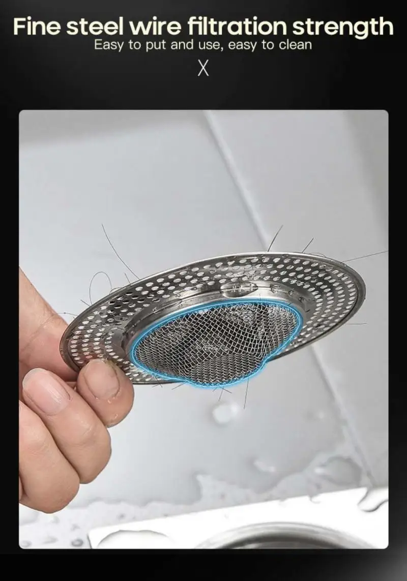 

Stainless Steel Sewer Filter Net Toilet Bathroom Drain Hole Floor Drain Net Plug Shower Room Hair Anti-blocking Artifact Stopper