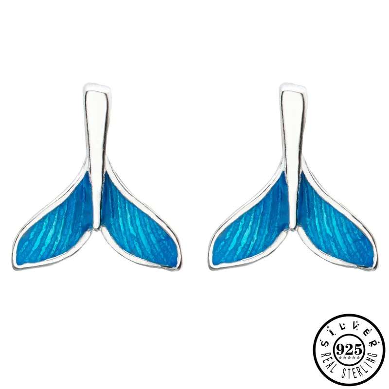 Женские серьги гвоздики в виде хвоста русалки|Серьги-гвоздики| |