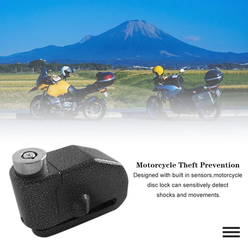 

Portable Scooter Aluminum Alloy Disc Brake Lock Outdoor Universal Motorcycle Alarm Protective 110db Sound Anti Theft Security