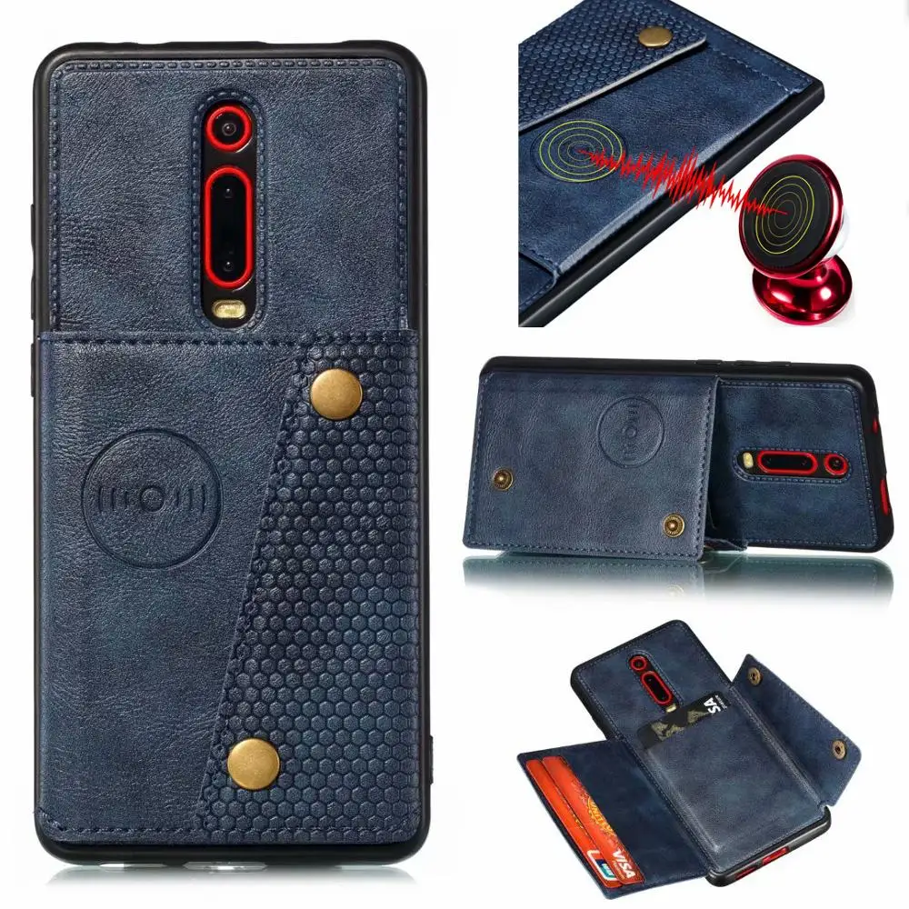 Red mi K 20 K20 Pro магнитный автомобильный держатель бумажник чехол для Xiaomi 9T Кожаный
