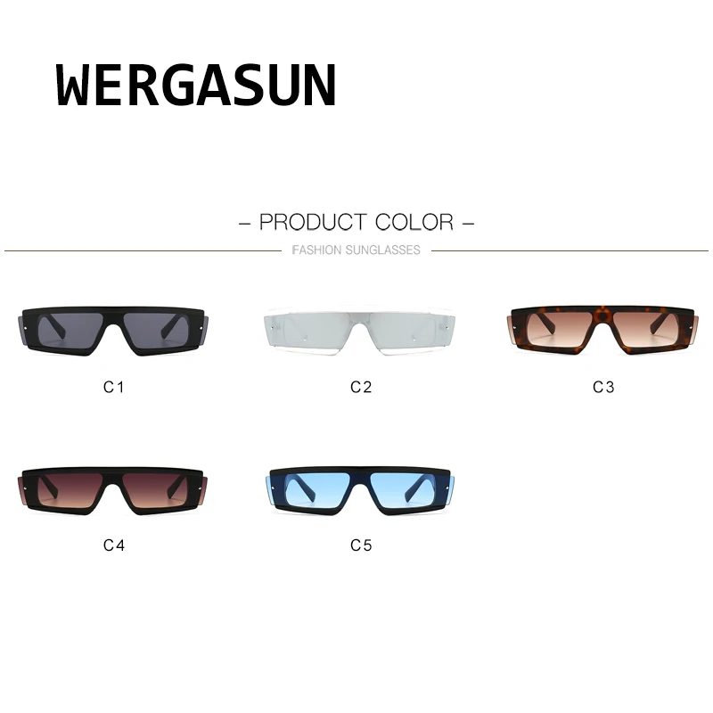 

WERGASUN Square Sun Glasses Luxury Brand Travel Small Rectangle Sunglasses Men Women Vintage Retro Oculos Lunette De Soleil