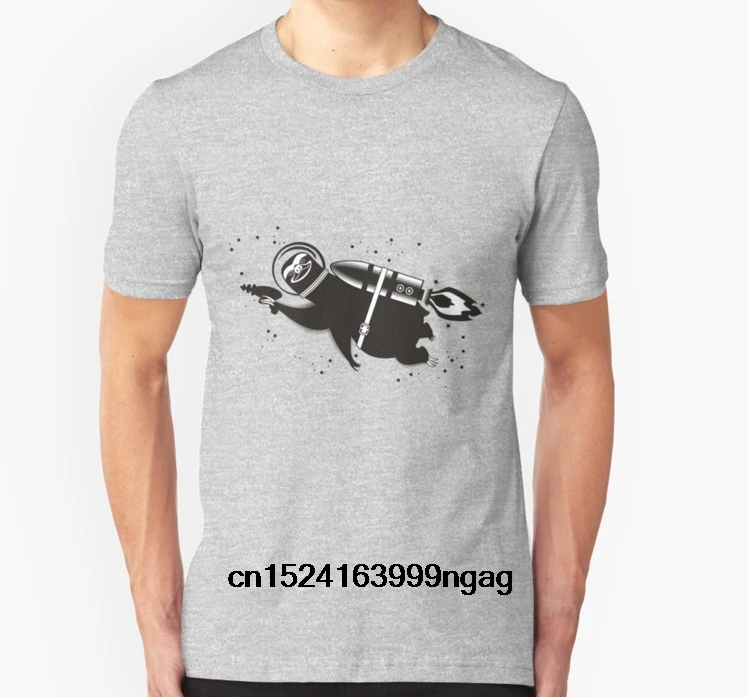 Модная крутая Мужская футболка Женская забавная Космический Ленивец ракета луч