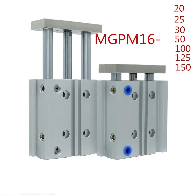 SMC тип MGPM16 тонкий цилиндр с стержнем MGPM 16 20/25/30/50/75/100/125/150 три оси бар