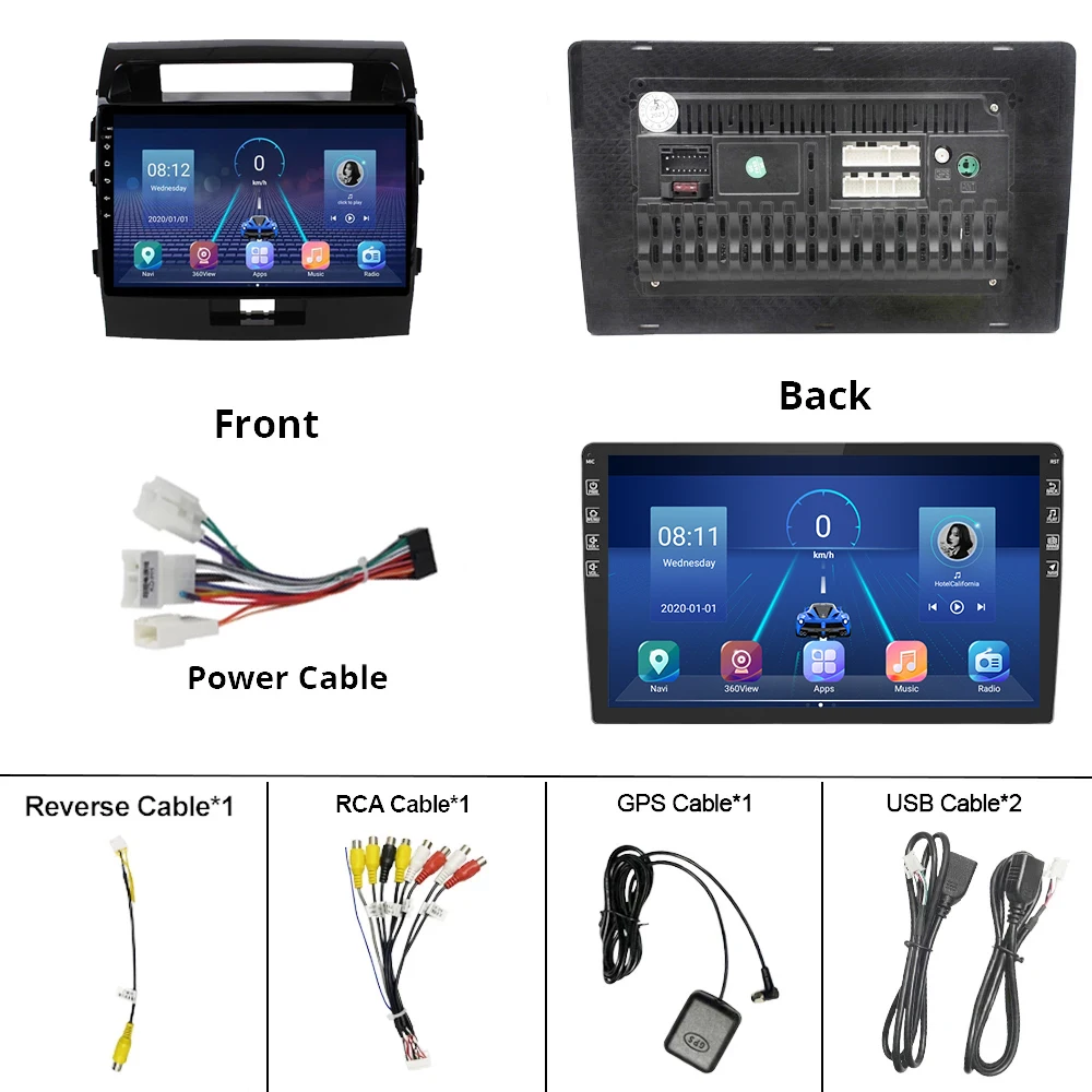 

2Din Android 9.0 Car Radio For Toyota Land Cruise 2007-2015 Car Multimedia Video Player Stereo GPS Autoradio No 2 Din Car DVD