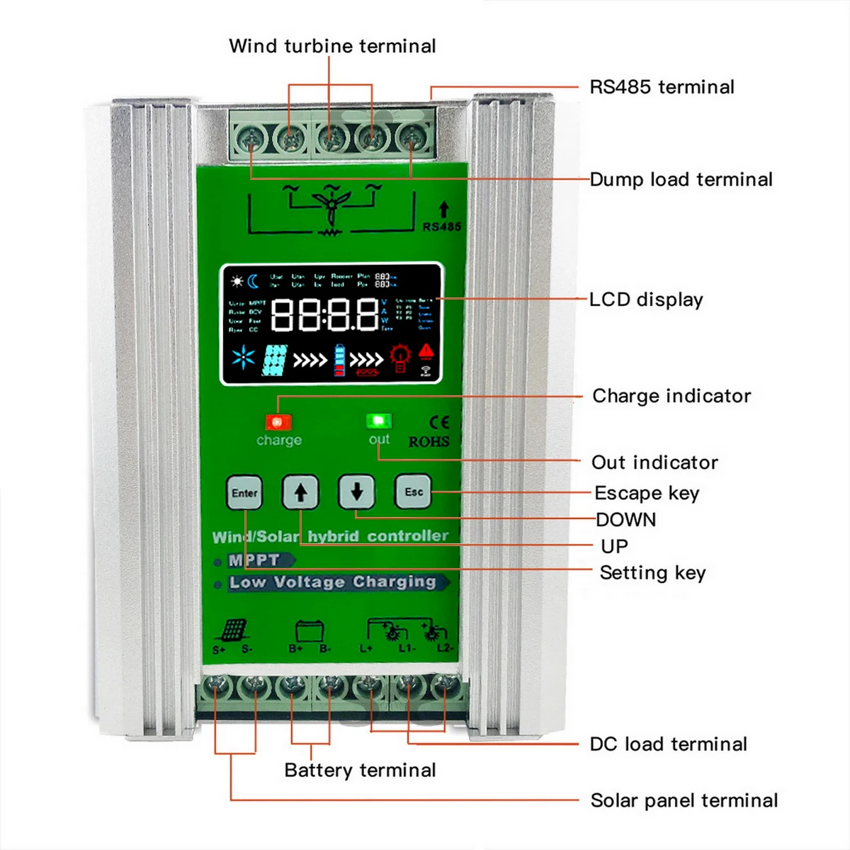 Гибридный контроллер заряда 12 В 24 48 4000 Вт