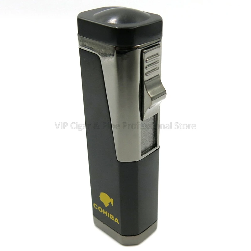 Cohiba Металл 3 фонарь Jet пламя сигарета зажигалка многоразового использования с удар гаджет инструмент для курения на открытом воздухе