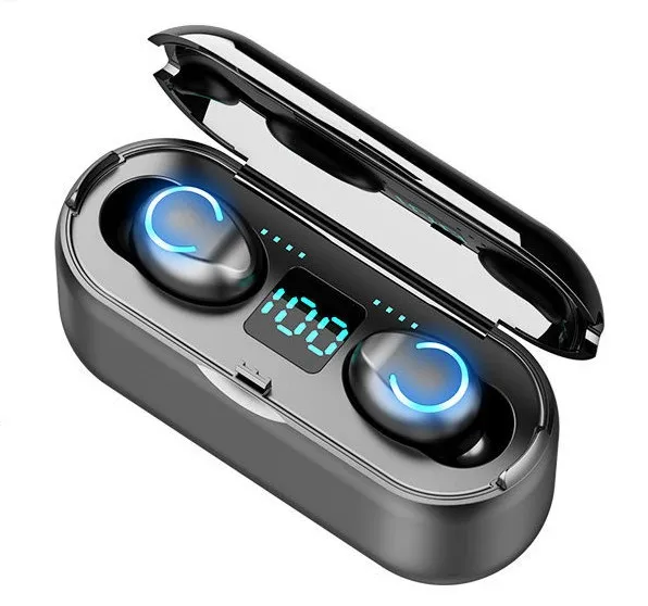 TWS Upgrade Bluetooth 5,0 EDR Беспроводная умная Спортивная гарнитура HIFI HD музыкальные наушники для мужчин IPX6 Водонепроницаемая кнопка управления - Цвет: E-LED