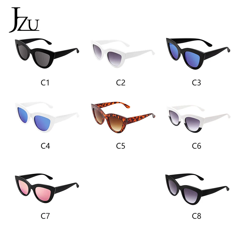 

Retro sunglasses ladies thick frame cat eye fashion brand designer mirror lens sexy glasses shading sunglasses female UV400