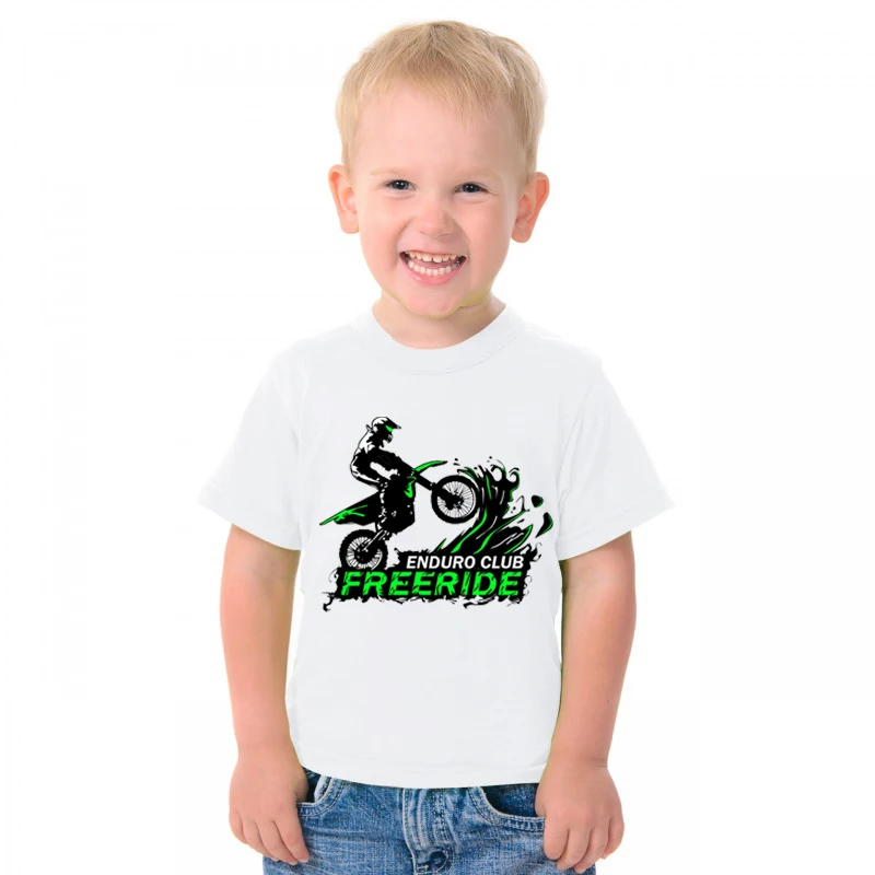 Детская футболка для мотокросса с мультяшным принтом|Тройники| |