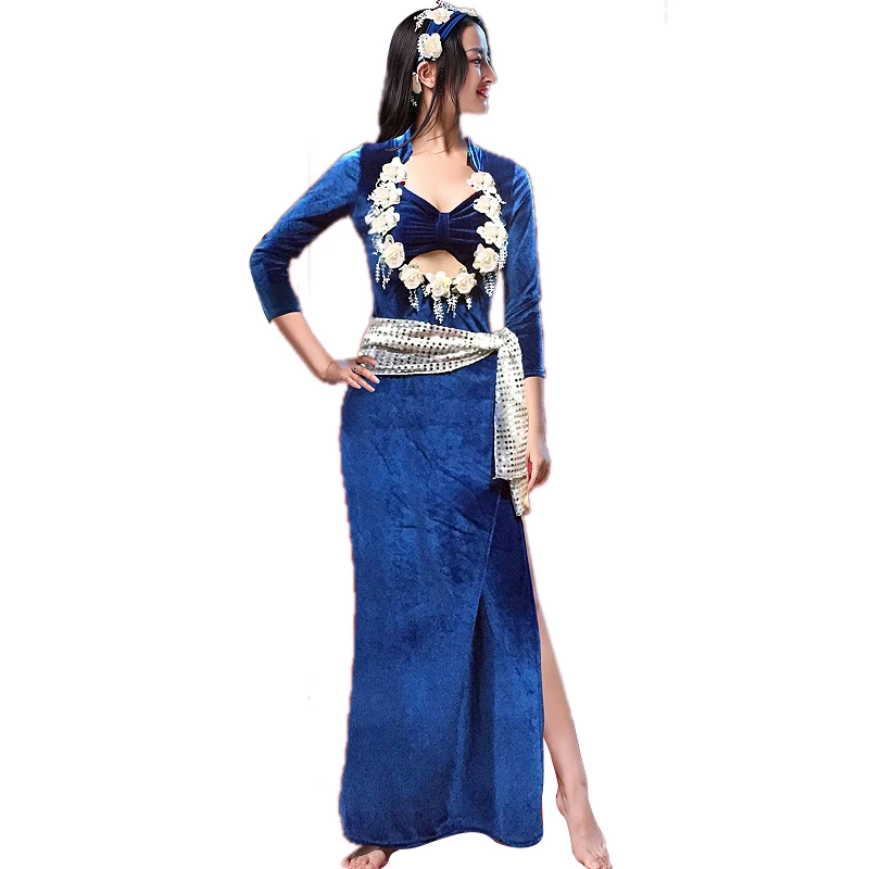 

Женский костюм для танца живота, осенне-зимний костюм из 3 предметов