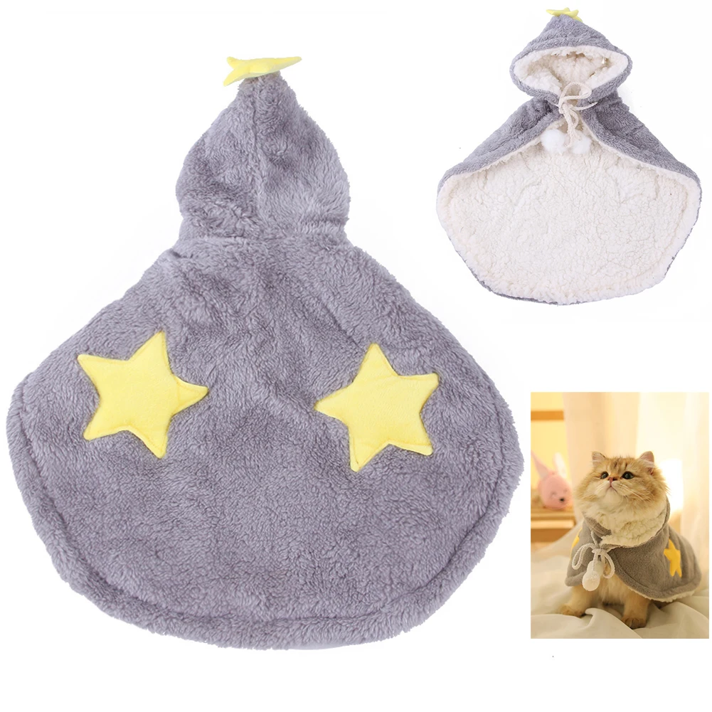 

Cute Pet Costumes Kitten Puppy Fleece Cape New Year Suit Small Dog Mantle Dress Up Cat Dog Cosplay Plush Cloak Cap Pets Clothes