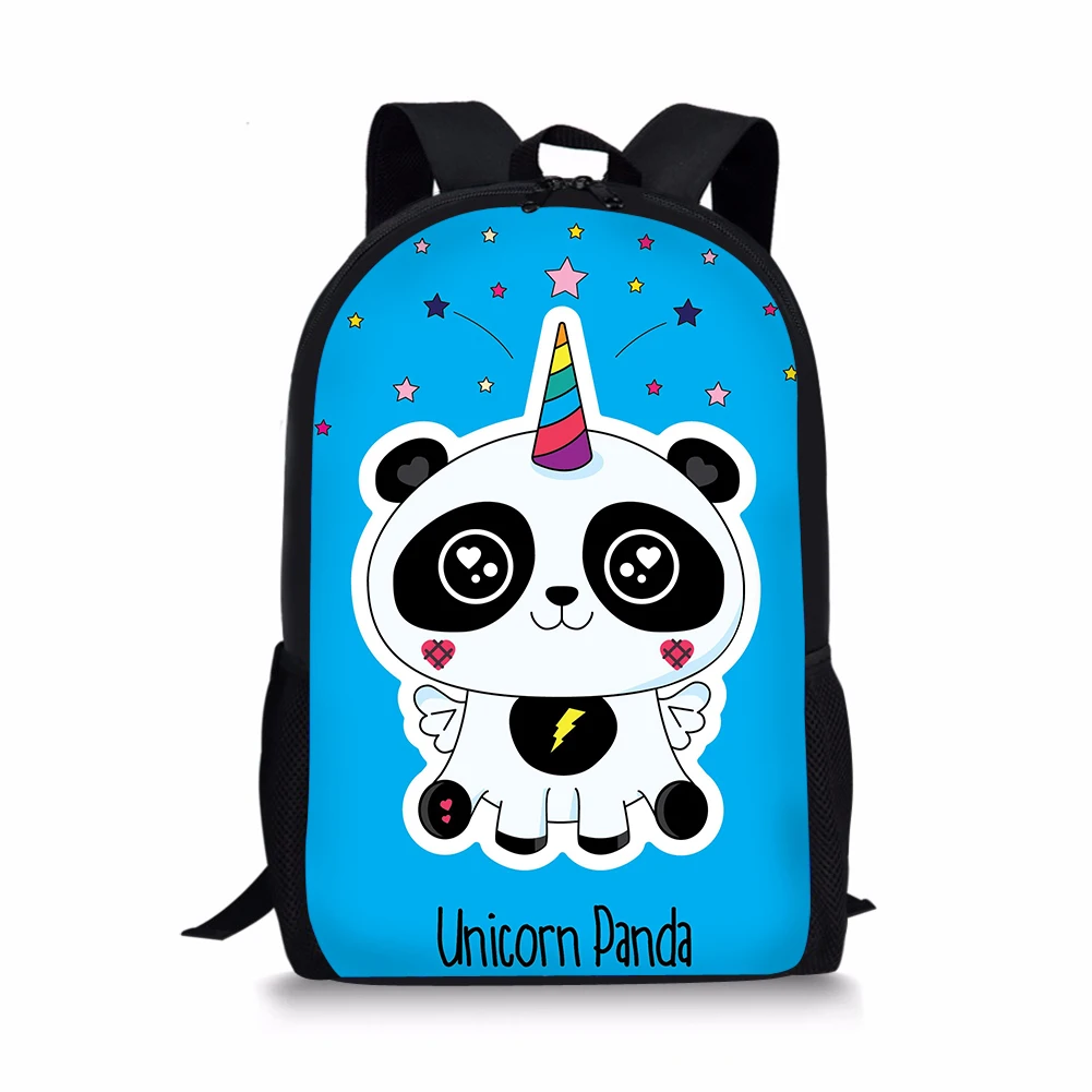 Fashion Children's Backpack Panda Unicorn Pattern Students School Bag Cartoon Animal Prints Teenagers Book-Bags Mochila