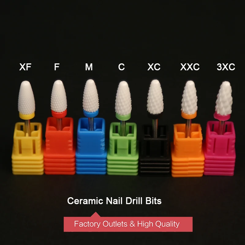 

10PCS/Bag Ceramic Nail Drill Bit For Electric Manicure Drills Machine Milling Cutter Buffers Nail Art Equipment Accessory
