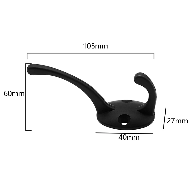 

12 Pack Black Coat Hooks Wall Mounted with Retro Double Hooks Utility Black Hooks for Coat, Scarf, Bag, Towel, Key, Cap